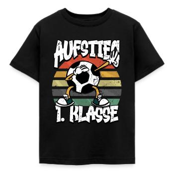 Aufstieg 1. Klasse Fußball Schulkind - Kinder T-Shirt - Schwarz - Vorne - AI Model Kid Female (0cm)