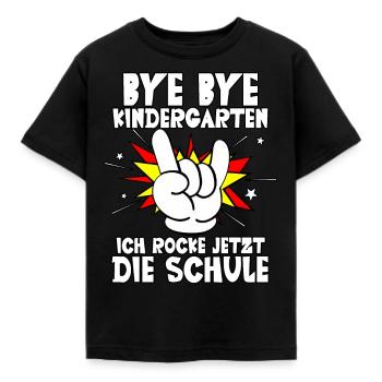 Bye bye Kindergarten ich rocke jetzt die Schule - Kinder T-Shirt - Schwarz - Vorne - AI Model Kid Female (0cm)
