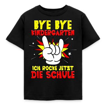 Bye bye Kindergarten ich rocke jetzt die Schule - Kinder T-Shirt - Schwarz - Vorne - AI Model Kid Female (0cm)