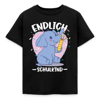 Endlich Schulkind 1. Klasse - Kinder T-Shirt - Schwarz - Vorne - AI Model Kid Female (0cm)