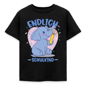 Endlich Schulkind 1. Klasse - Kinder T-Shirt - Schwarz - Vorne - AI Model Kid Female (0cm)