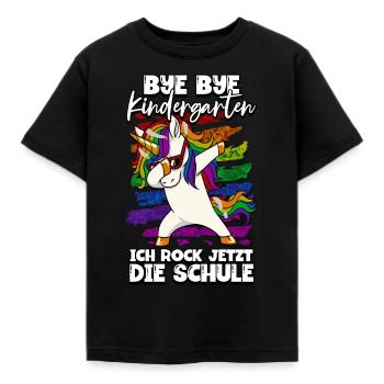 Bye bye Kindergarten ich rocke jetzt die schule - Kinder T-Shirt - Schwarz - Vorne - AI Model Kid Female (0cm)