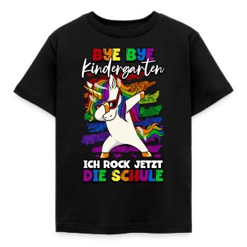 Bye bye Kindergarten ich rocke jetzt die schule - Kinder T-Shirt - Schwarz - Vorne - AI Model Kid Female (0cm)