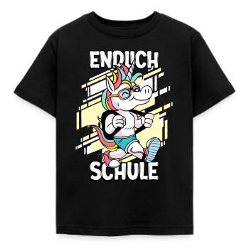 Endlich Schule 1. Klasse Schulkind - Kinder T-Shirt - Schwarz - Vorne - AI Model Kid Female (0cm)