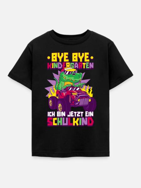 Bye bye Kindergarten ich bin jetzt ein Schulkind - Kinder T-Shirt - Schwarz