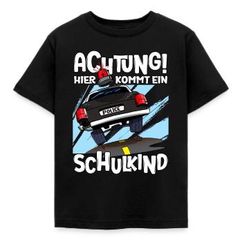 Achtung hier kommt ein Schulkind 1. Klasse - Kinder T-Shirt - Schwarz - Vorne - AI Model Kid Female (0cm)