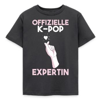 K-pop - Kinder T-Shirt - Dunkelgrau - Vorne - AI Model Kid Female (0cm)