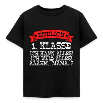 Endlich 1. Klasse Schulkind - Kinder T-Shirt - Schwarz - Vorne - AI Model Kid Female (0cm)