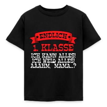 Endlich 1. Klasse Schulkind - Kinder T-Shirt - Schwarz - Vorne - AI Model Kid Female (0cm)
