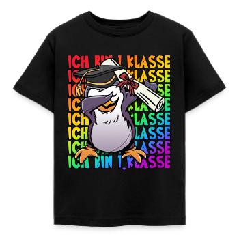 Ich bin 1. Klasse Schulkind Einschulung - Kinder T-Shirt - Schwarz - Vorne - AI Model Kid Female (0cm)