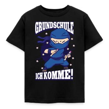 Grundschule ich komme Ninja 1. Klasse Schulkind - Kinder T-Shirt - Schwarz - Vorne - AI Model Kid Female (0cm)