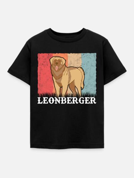 Leonberger Retro - Kinder T-Shirt - Schwarz