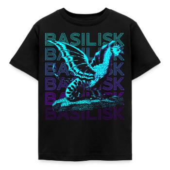 Basilisk Retro Geschenk - Kinder T-Shirt - Schwarz - Vorne - AI Model Kid Female (0cm)