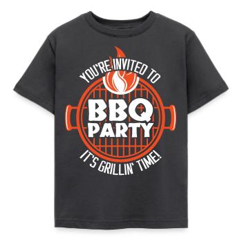 Invited To BBQ Party Grillin Time - Kids' T-Shirt - dark grey - Front - AI Model Kid Female (0cm)