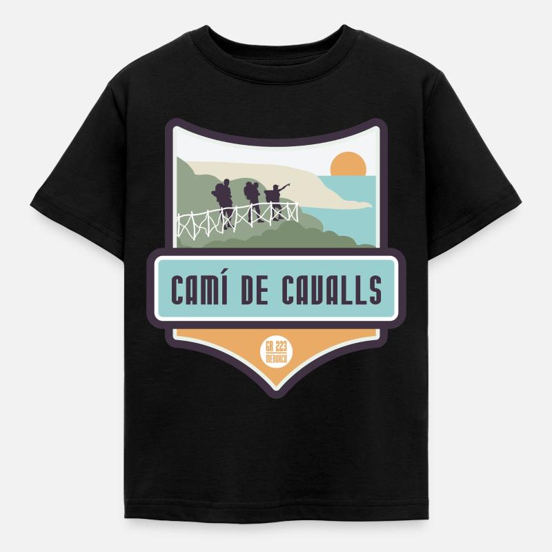 Cami de Cavalls - GR 223, Menorca - Kinder T-Shirt - Schwarz