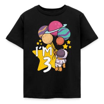 Astronaut Astronomy Solar System Space Kids - Kids' T-Shirt - black - Front - AI Model Kid Female (0cm)