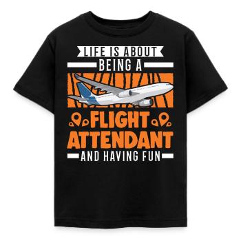 Flight Attendant Stewardess Gift Flight Attendant - T-shirt Enfant - noir - Devant - AI Model Kid Female (0cm)