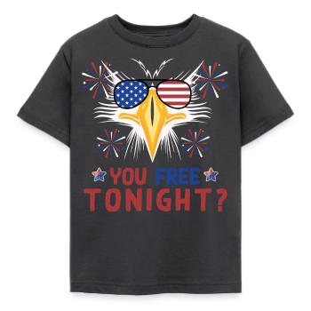 Eagle Unabhängigkeitstag 4. Juli - Kinder T-Shirt - Dunkelgrau - Vorne - AI Model Kid Female (0cm)