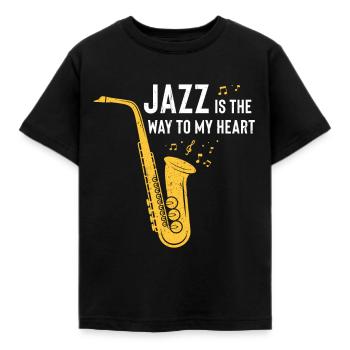 Jazz Tshirt - Kinder T-Shirt - Schwarz - Vorne - AI Model Kid Female (0cm)