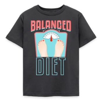 Balanced Diet - Kids' T-Shirt - dark grey - Front - AI Model Kid Female (0cm)