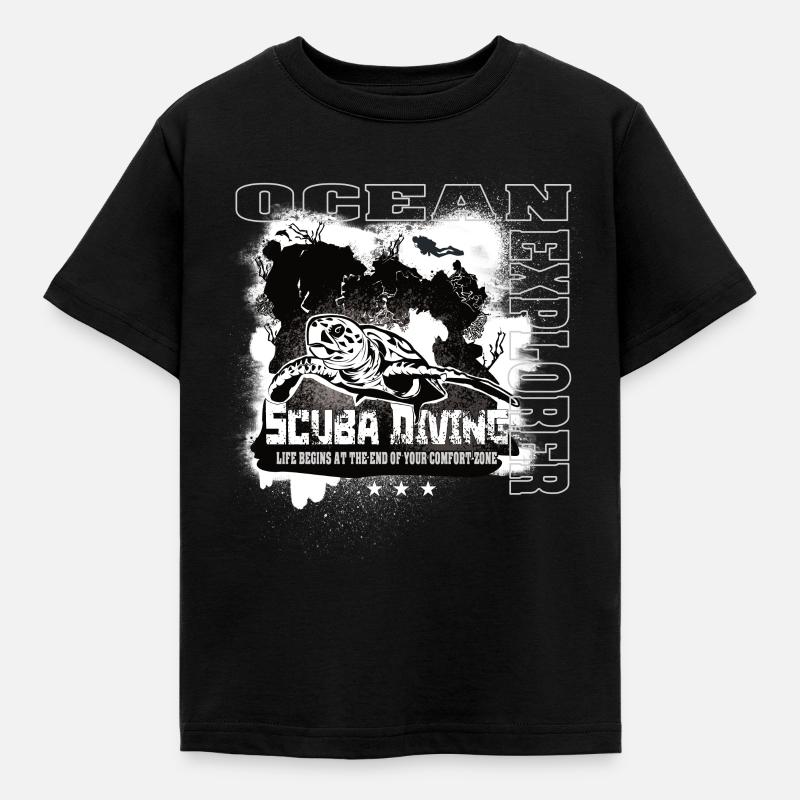 Ocean Explorer Scuba Diving Turtle Reef - Kids' T-Shirt - black