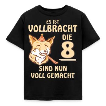 8 GEBURTSTAG - Kinder T-Shirt - Schwarz - Vorne - AI Model Kid Female (0cm)