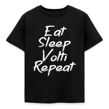 Eat Sleep Volti Repeat Voltigieren - Kinder T-Shirt - Schwarz - Vorne - AI Model Kid Female (0cm)