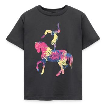 Mädchen Voltigieren Volti - Kinder T-Shirt - Dunkelgrau - Vorne - AI Model Kid Female (0cm)