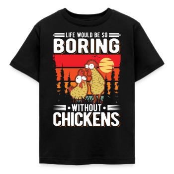 Chicken Gift Farmer Chicken Coop - Kids' T-Shirt - black - Front - AI Model Kid Female (0cm)