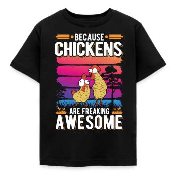 Chicken Farmer Chicken Coop - Kids' T-Shirt - black - Front - AI Model Kid Female (0cm)