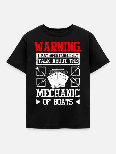 Talk about boat mecanic - Kinder T-Shirt - Schwarz