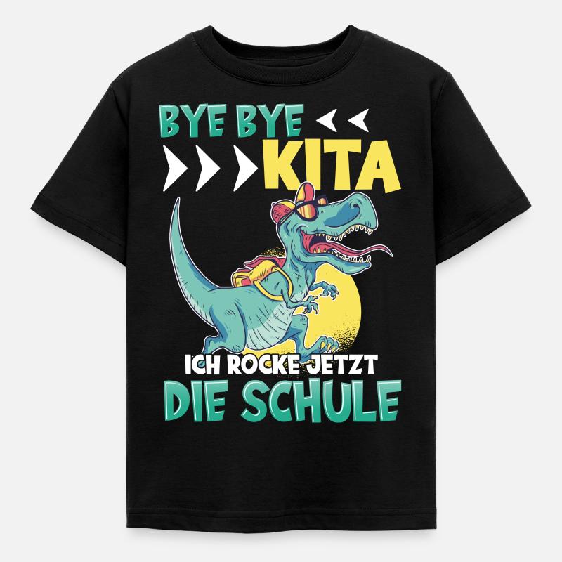 Bye bye Kindergarten Trex - Kinder T-Shirt - Schwarz