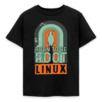 Born To Be Root Retro Linux Nerd Coding Geek - Kinder T-Shirt - Schwarz - Vorne - AI Model Kid Female (0cm)