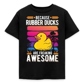Rubber Duck Gift Rubber Duck Rubber Duck - Kids' T-Shirt - black - Front - AI Model Kid Female (0cm)