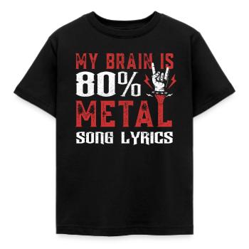 Song Lyrics Metal Saying - Kids' T-Shirt - black - Front - AI Model Kid Female (0cm)