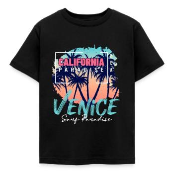 California Paradise Venice Beach Surf - T-shirt Enfant - noir - Devant - AI Model Kid Female (0cm)