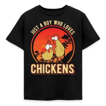 Chickens Young Chicken Chicken Coop - Kids' T-Shirt - black - Front - AI Model Kid Female (0cm)