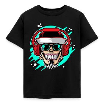 Monkey DJ mit Kopfhörer & Sonnenbrille Geschenkide - Kinder T-Shirt - Schwarz - Vorne - AI Model Kid Female (0cm)