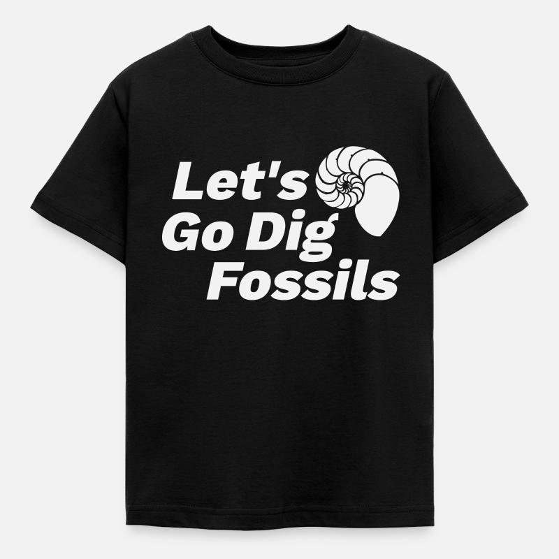 Fossil Fossilization Ammonite Saying - Kids' T-Shirt - black