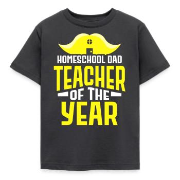 Homeschooling Dad Teacher of the Year Homeschool - Kids' T-Shirt - dark grey - Front - AI Model Kid Female (0cm)