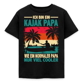 Kanu Kajak Kajak Papa viel cooler - Kinder T-Shirt - Schwarz - Vorne - AI Model Kid Female (0cm)