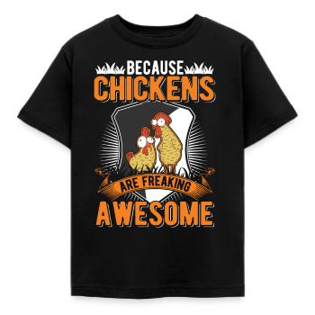 Chicken Farmer Chicken Coop - Kids' T-Shirt - black - Front - AI Model Kid Female (0cm)