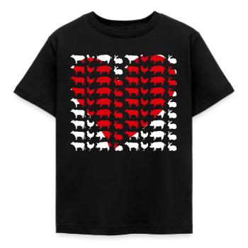 Cœur Animal Amour - T-shirt Enfant - noir - Devant - AI Model Kid Female (0cm)