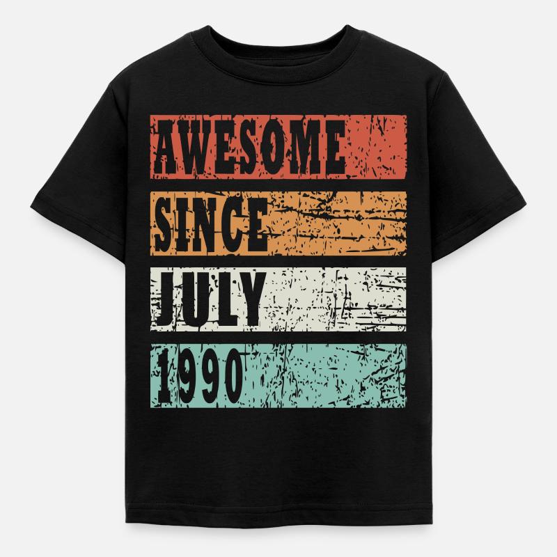 Juli 1990 Geburtstagsgruss retro design - Kinder T-Shirt - Schwarz