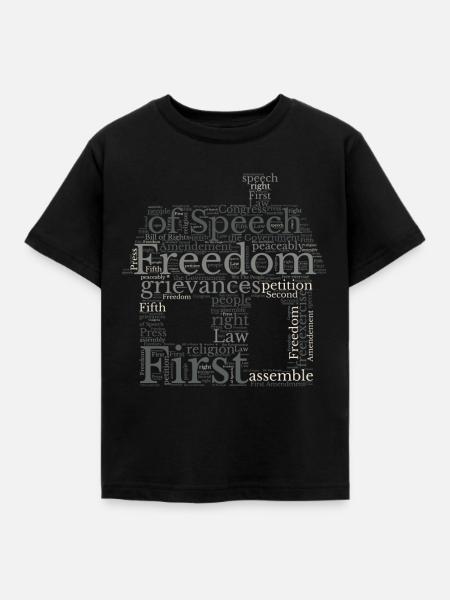 Redefreiheit - Wordcloud - Kinder T-Shirt - Schwarz
