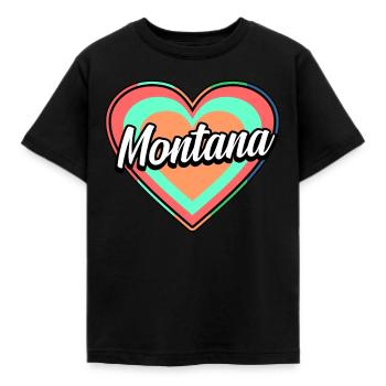 Cadeau de cœur coloré du Montana - T-shirt Enfant - noir - Devant - AI Model Kid Female (0cm)