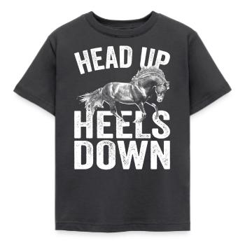 Head High Heels Down Rider Riding Horse - Kids' T-Shirt - dark grey - Front - AI Model Kid Female (0cm)