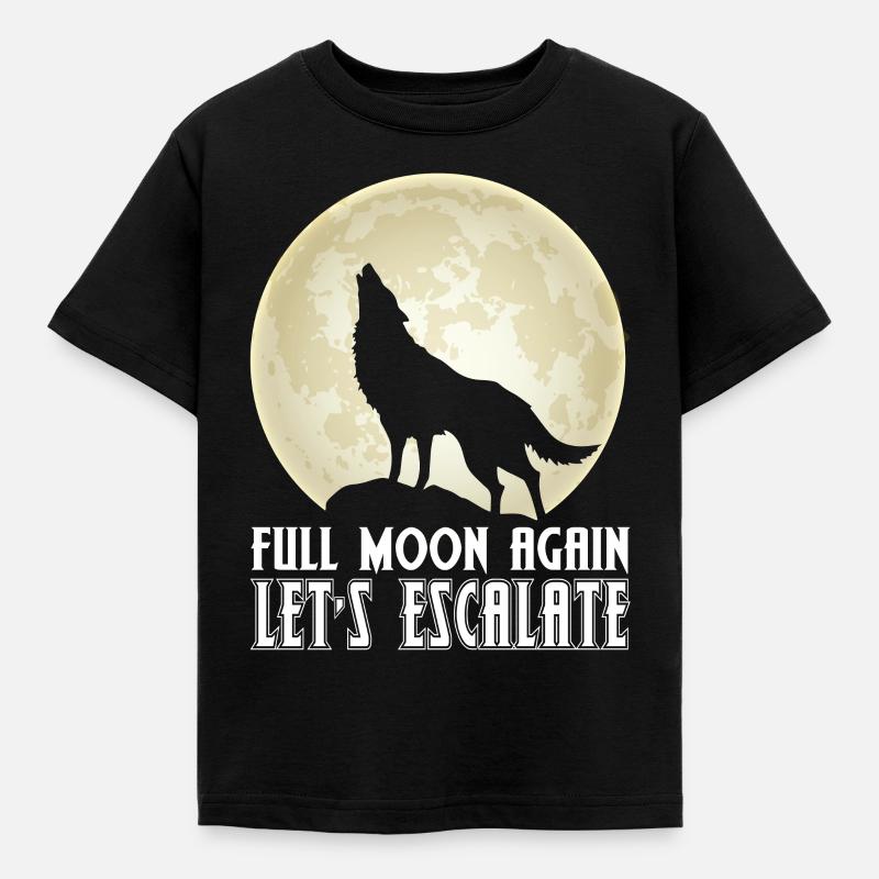 Loup Pleine Lune Escalade Pack Loups - T-shirt Enfant - noir