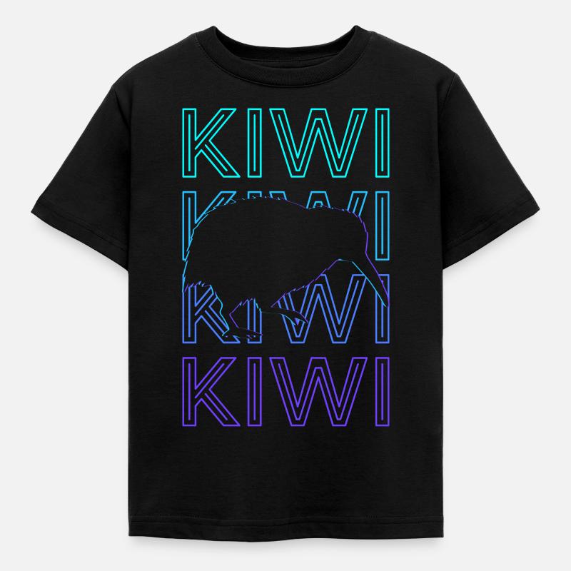 Kiwi Rétro - T-shirt Enfant - noir
