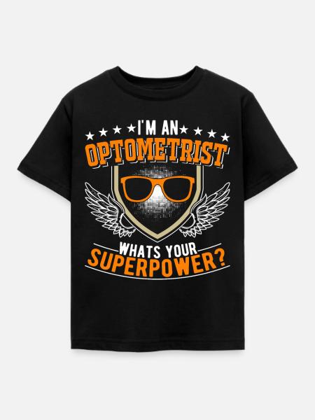 Optiker Superkraft Augenoptiker - Kinder T-Shirt - Schwarz